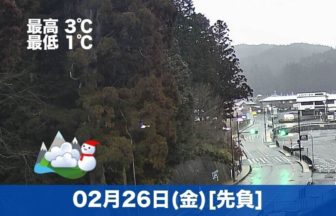 おはようございます☃今日の高野山は最低気温が少し低く、くもり時々雪の予報です。